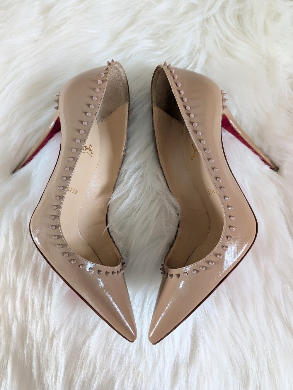 Louboutin Nude Anjalina 100 Patent Givree 39.5